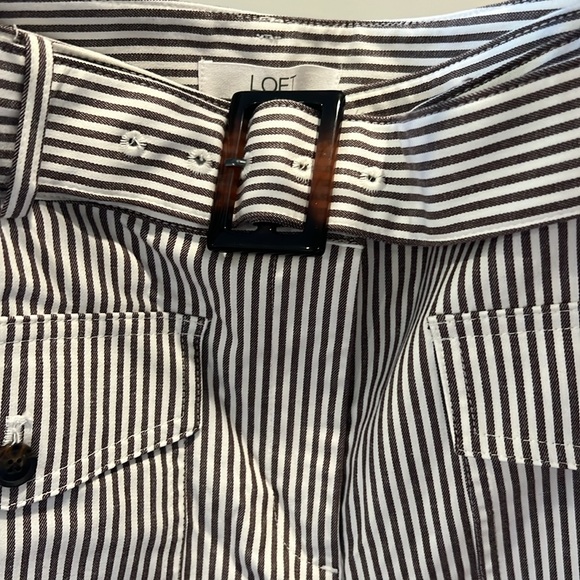 LOFT 8T striped pants with adjustable belt NWT - Picture 5 of 9